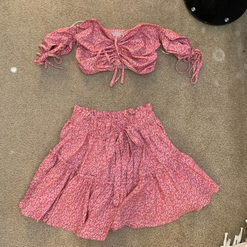Crop top and skirt set